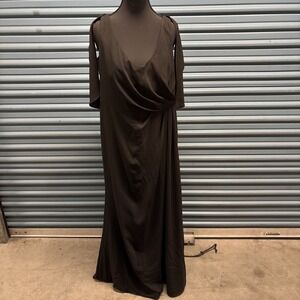 White by Vera Wang Dress Black Elegant Gown size‎ 14 Formal Draped Maxi